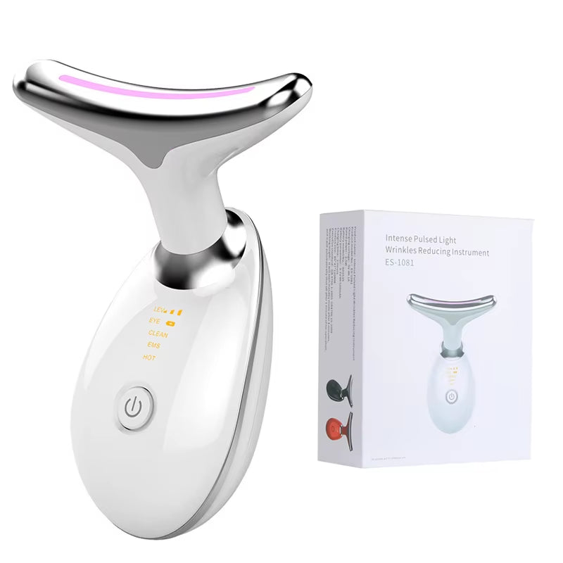 LED Neck and Face Massager for Skin Rejuvenation and Sculpting - Facial Lifting Beauty Device
