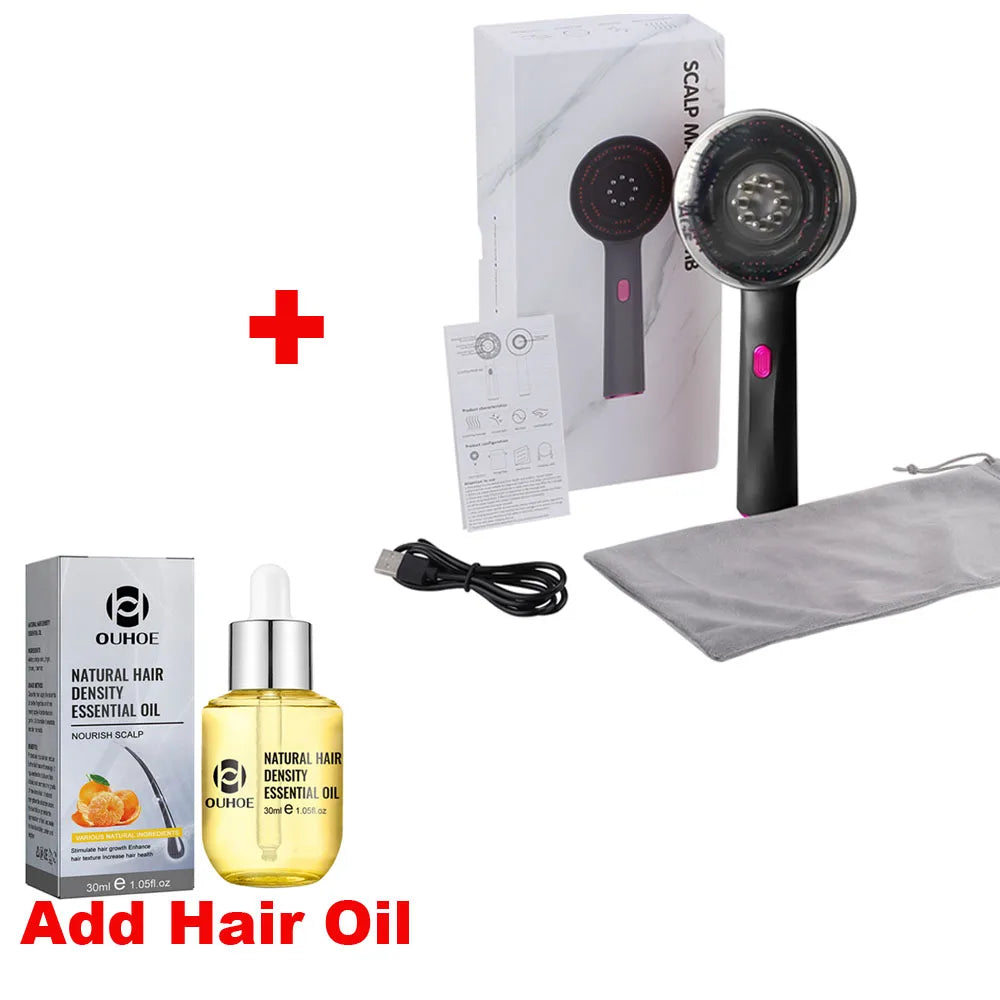 Electric Scalp Massager┃3 Modes┃Portable Red Light Laser Comb for Hair Follicle.