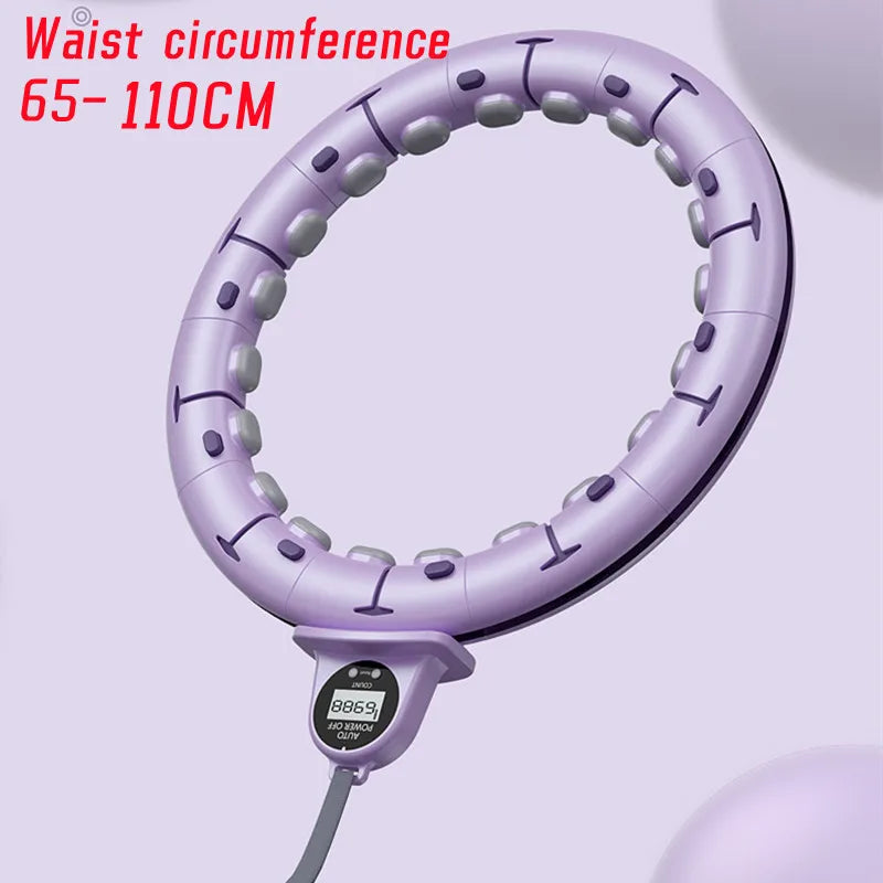 HoopSculpt Pro™ Smart Weighted Fitness Hoop – Adjustable Workout Hoop with Counter & Massage Rollers
