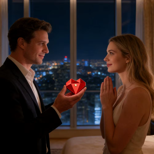 Valentine's Day Heart-Shaped Auto Pop-Up Ring Box