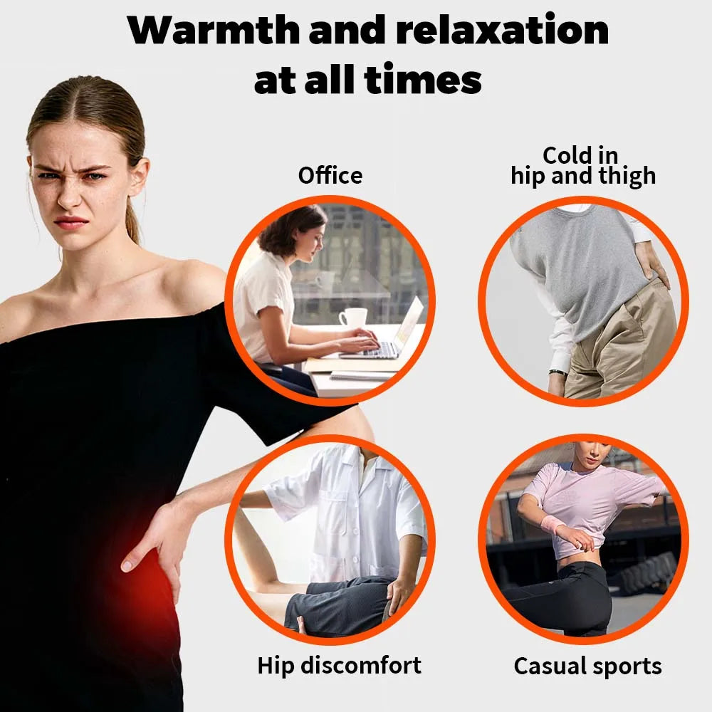 Relievio™ Heated Hip Support Belt – Infrared Therapy Wrap for Sciatica, Hip & Lumbar Pain Relief