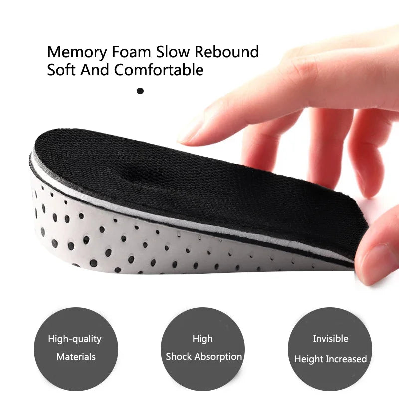 ElevaStep™ Memory Foam Height Increase Insoles – Breathable Shock-Absorbing Shoe Inserts (2–4cm)