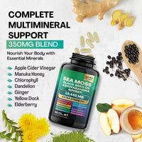 Organic SHILAJIT Ashwagandha Capsules┃8 in 1 Sea Moss Capsule with Black Seed Oil.