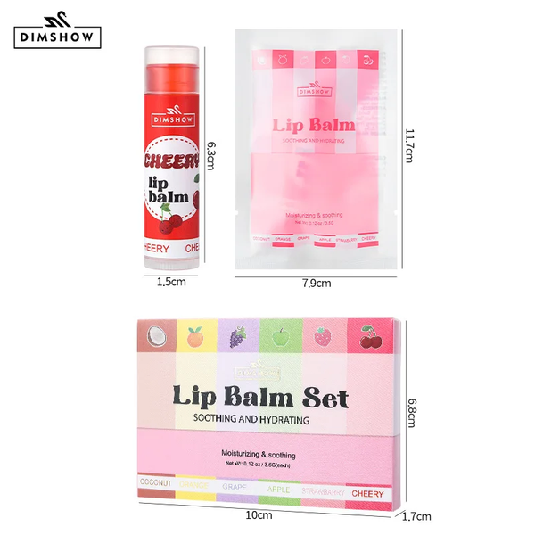 LushLips™ Fruit Lip Care Set – 6 Flavors Hydrating Balm & Overnight Lip Mask