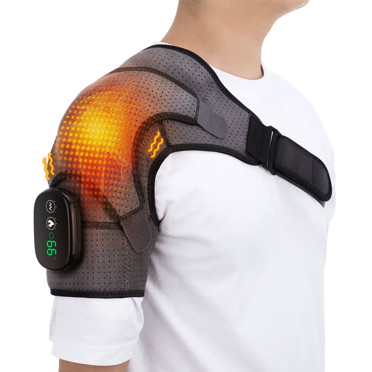 ShoulderRx™ Heated Shoulder Brace – Vibration Massage & Compression Support for Recovery
