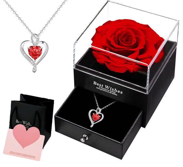 Eternal Rose Jewelry Box & Necklace