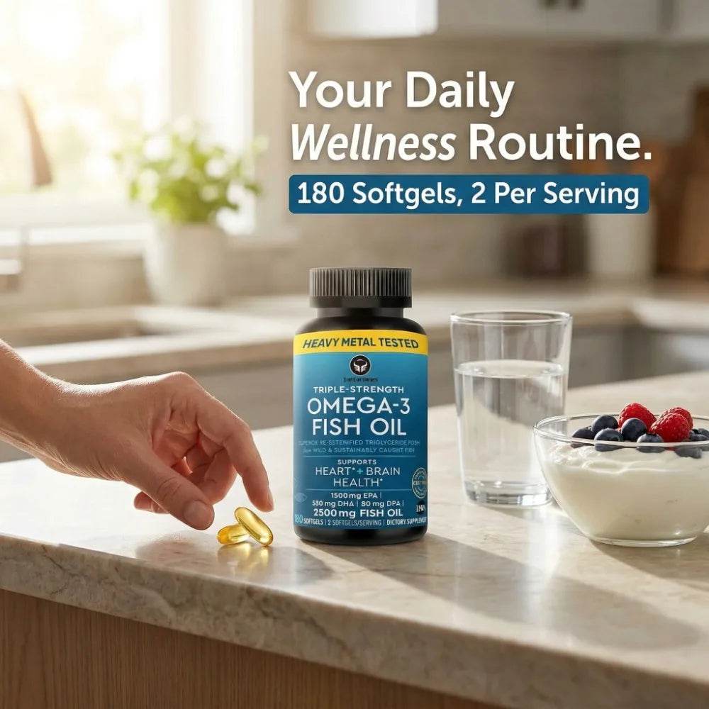 OmegaPure™ Triple Strength Omega-3 Fish Oil – High Potency EPA & DHA Omega-3 Supplement