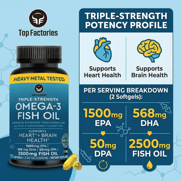 OmegaPure™ Triple Strength Omega-3 Fish Oil – High Potency EPA & DHA Omega-3 Supplement