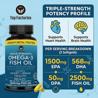 OmegaPure™ Triple Strength Omega-3 Fish Oil – High Potency EPA & DHA Omega-3 Supplement