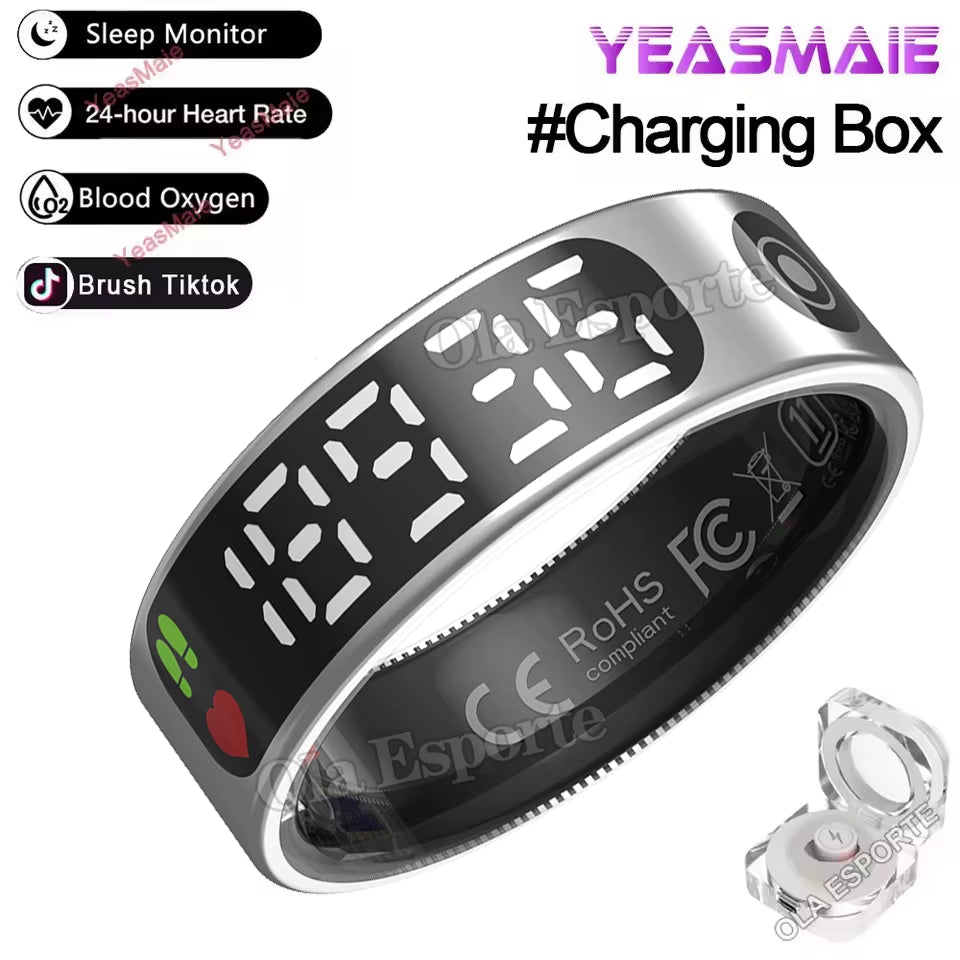Smart Ring with Display Screen and Touch - Health Manager