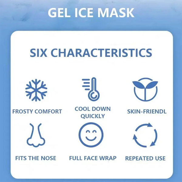 CryoGlow™ Cooling Gel Face Mask – Reusable Hot & Cold Therapy Mask for Facial Puffiness & Skin Care