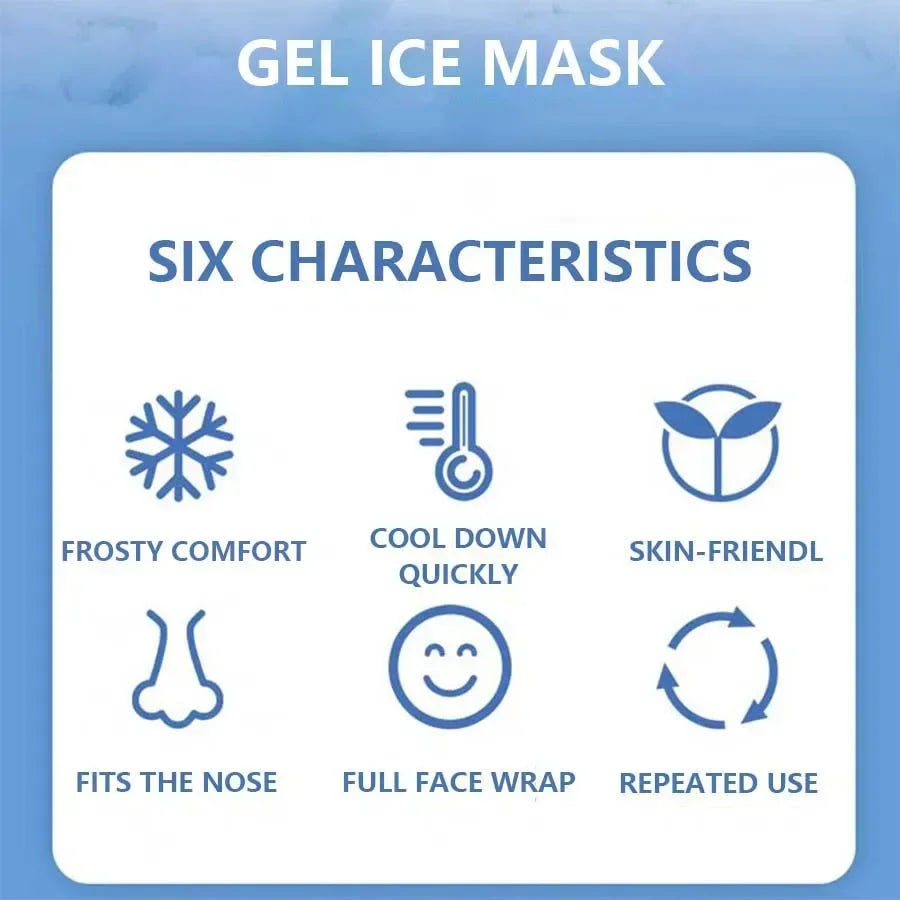 CryoGlow™ Cooling Gel Face Mask – Reusable Hot & Cold Therapy Mask for Facial Puffiness & Skin Care
