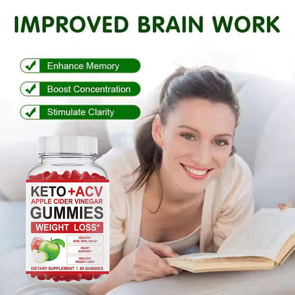 Apple Cider Vinegar Gummies Supplement┃Apple Flavor Non-Gmo Gluten Free Gummies┃Boost Metabolism & Body Shaping