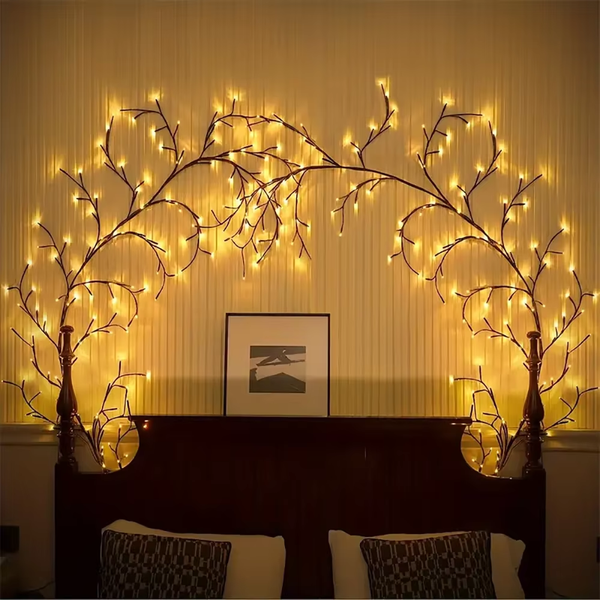 96LED Tree Branch Bedroom Wall Decoration│Willow Vine Tree Light Strip│8 Lighting Modes│Atmosphere Light Home Lighting