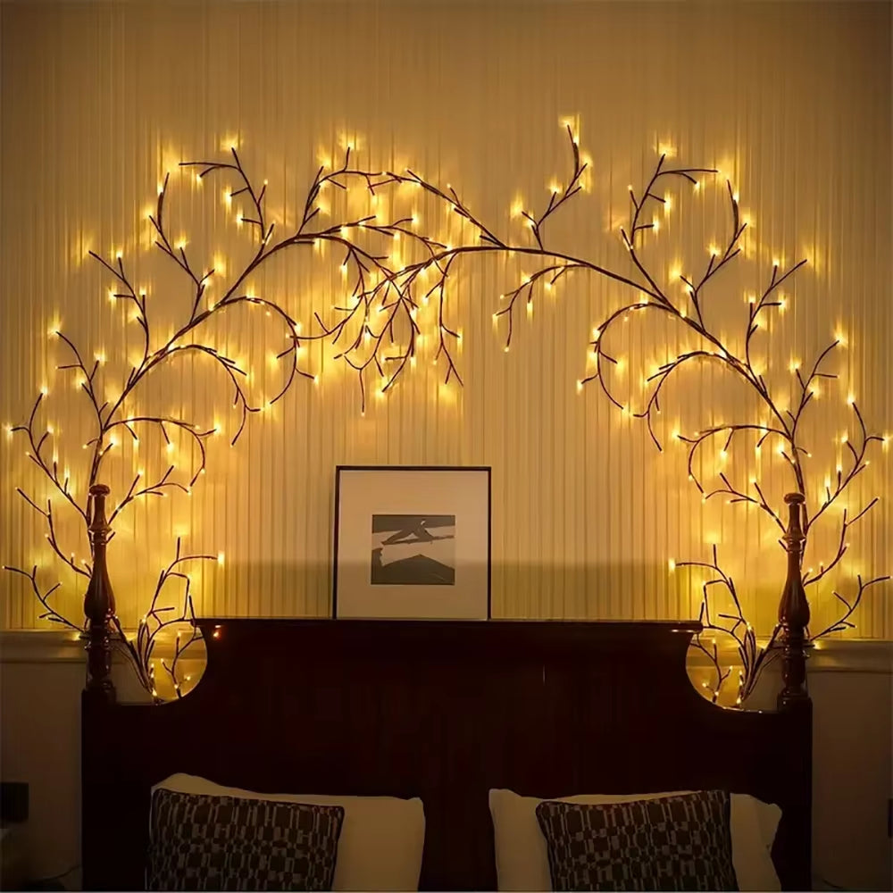 96LED Tree Branch Bedroom Wall Decoration│Willow Vine Tree Light Strip│8 Lighting Modes│Atmosphere Light Home Lighting