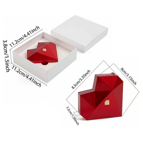 Valentine's Day Heart-Shaped Auto Pop-Up Ring Box