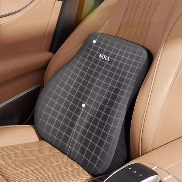 DriveComfort™ Universal Memory Foam Car Headrest & Lumbar Support Pillow – Back Pain Relief Cushion