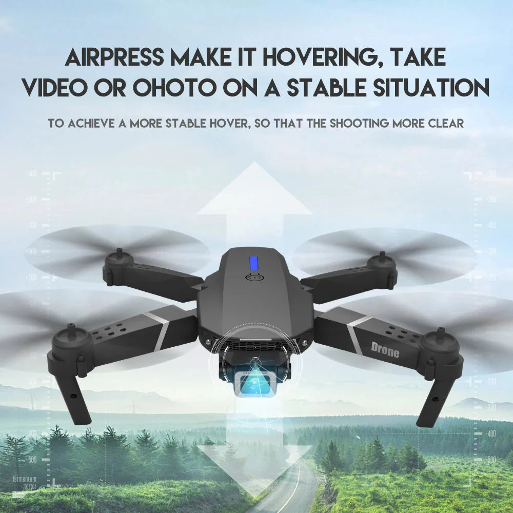 E88 Pro Foldable Quadcopter Drone┃WIFI FPV, HD 4K Camera, Altitude Hold.
