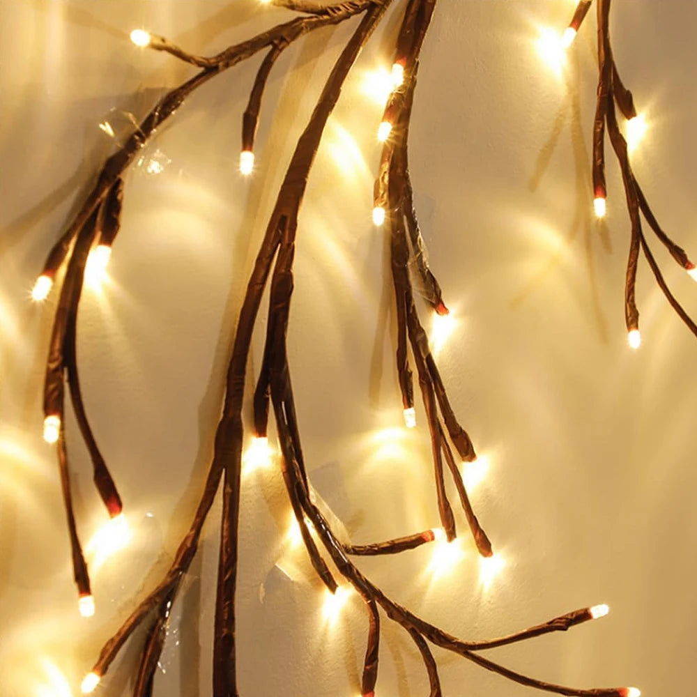 96LED Tree Branch Bedroom Wall Decoration│Willow Vine Tree Light Strip│8 Lighting Modes│Atmosphere Light Home Lighting