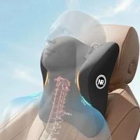 DriveComfort™ Universal Memory Foam Car Headrest & Lumbar Support Pillow – Back Pain Relief Cushion