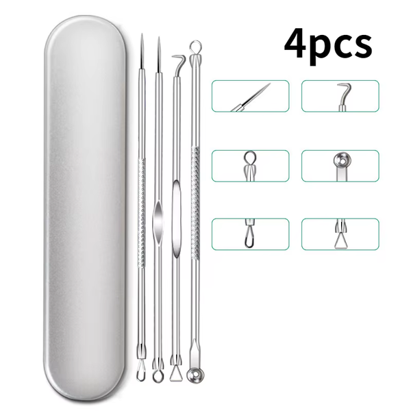 Professional Blackhead & Acne Extraction Tool Kit – Stainless Steel Pore Cleaner Needles for Deep Facial Cleansing (4/6/8/11 PCS Set)