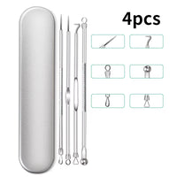 Professional Blackhead & Acne Extraction Tool Kit – Stainless Steel Pore Cleaner Needles for Deep Facial Cleansing (4/6/8/11 PCS Set)