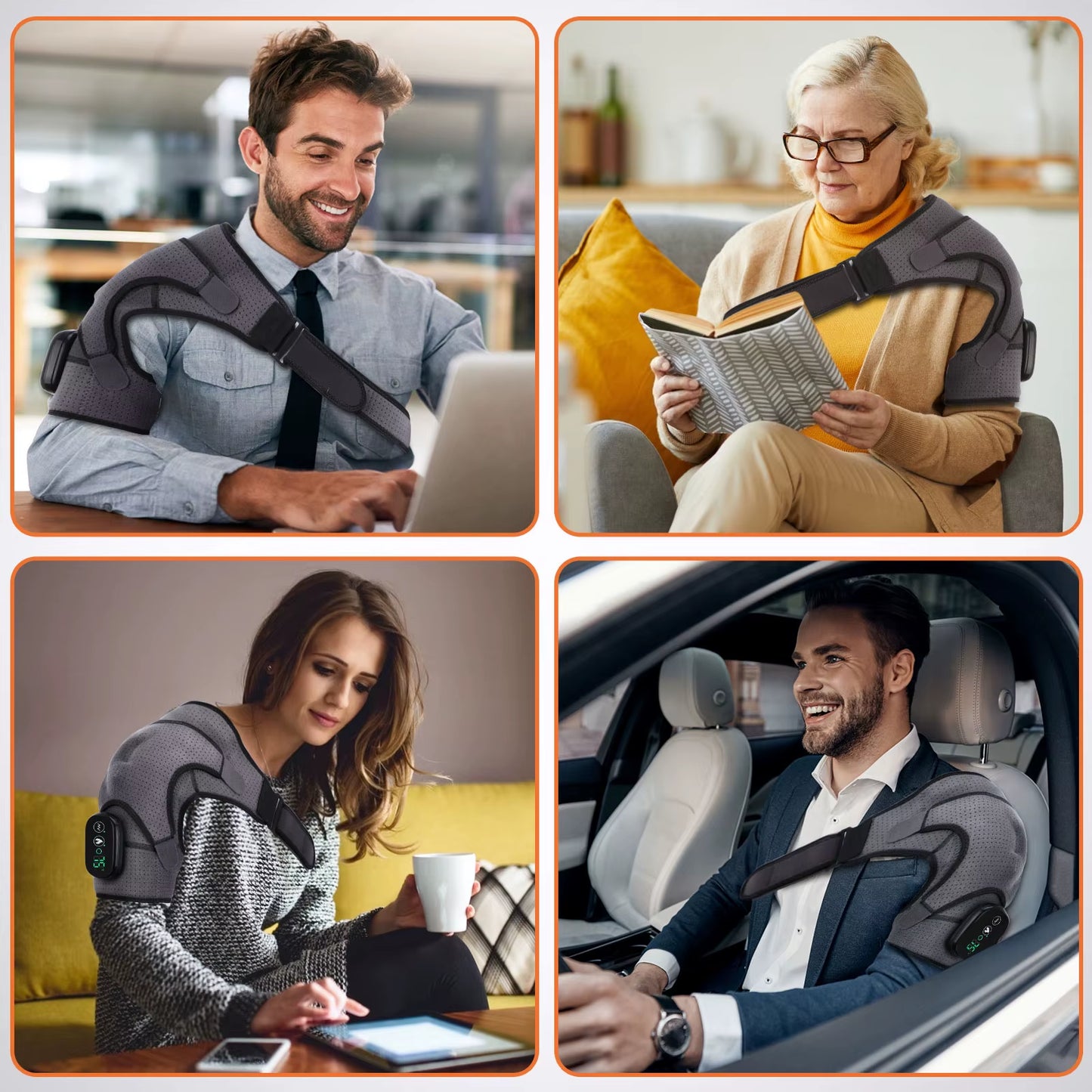 ShoulderRx™ Heated Shoulder Brace – Vibration Massage & Compression Support for Recovery