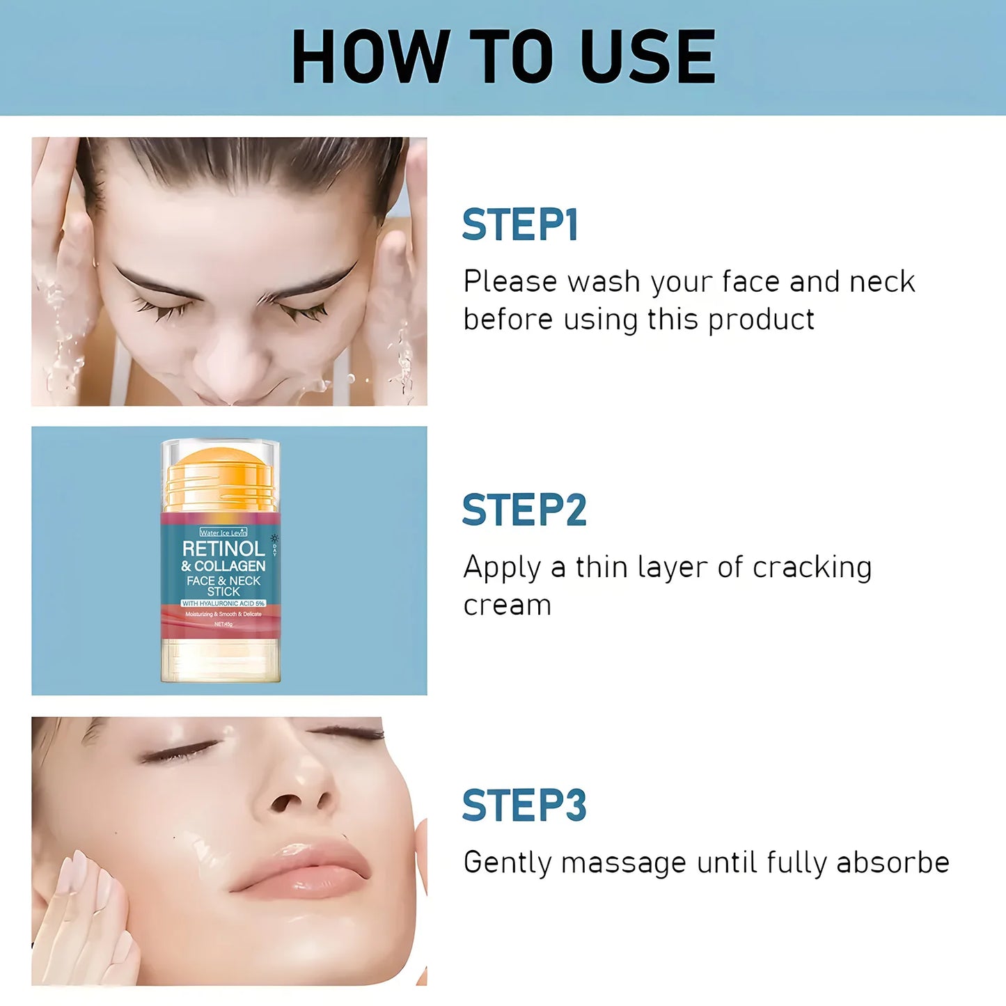 Retinol Lifting Firming Cream Stick│Collagen│Smooth Wrinkles Face Cream for Moisturizer.