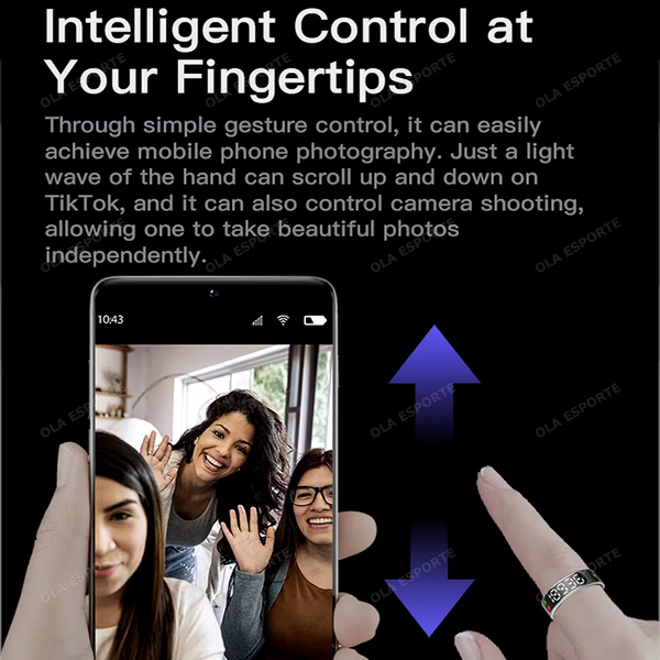Smart Ring with Display Screen and Touch - Health Manager