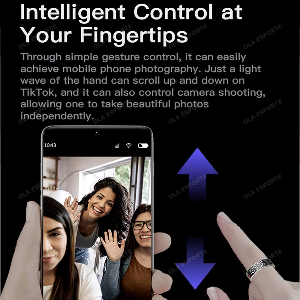 Smart Ring with Display Screen and Touch - Health Manager