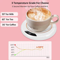 Thermostatic Heating Coaster│USB Home Heating Coaster│3-Speed Adjustment Heating│55 Degrees│