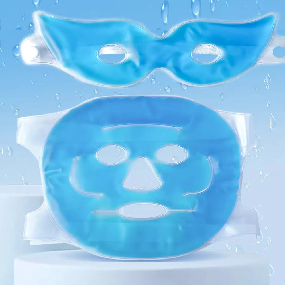 CryoGlow™ Cooling Gel Face Mask – Reusable Hot & Cold Therapy Mask for Facial Puffiness & Skin Care