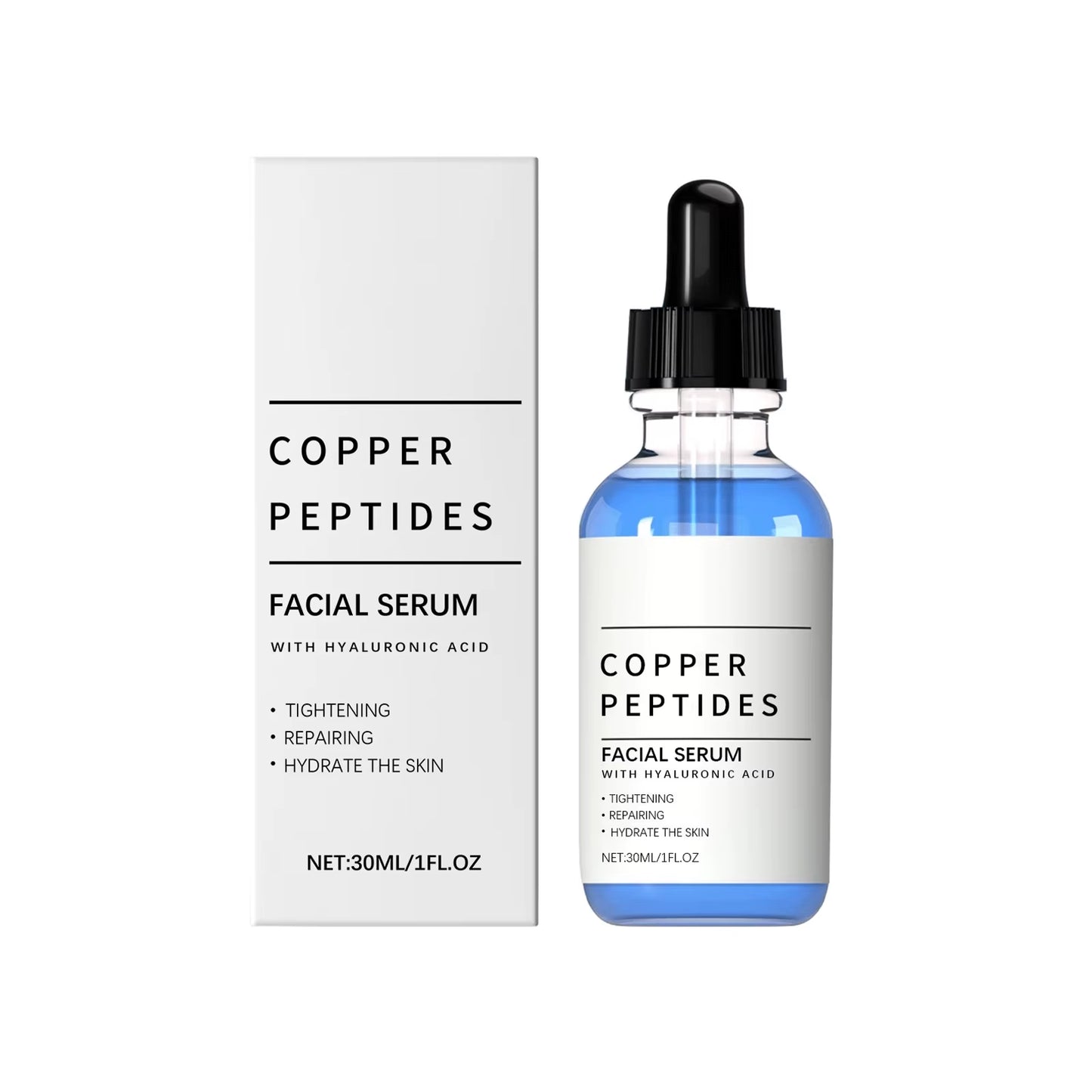 HydraFusion™ Copper Peptide & Hyaluronic Acid Serum – Deep Hydration, Brightening & Skin Repair