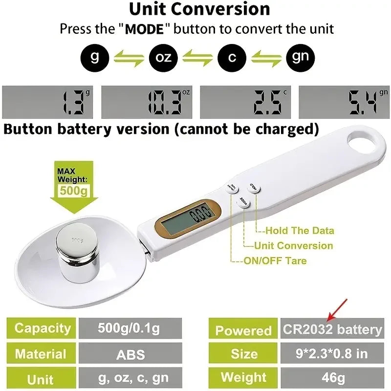 Mini Spoon Scale┃Digital Kitchen Scale┃Electronic LCD Food Scale.