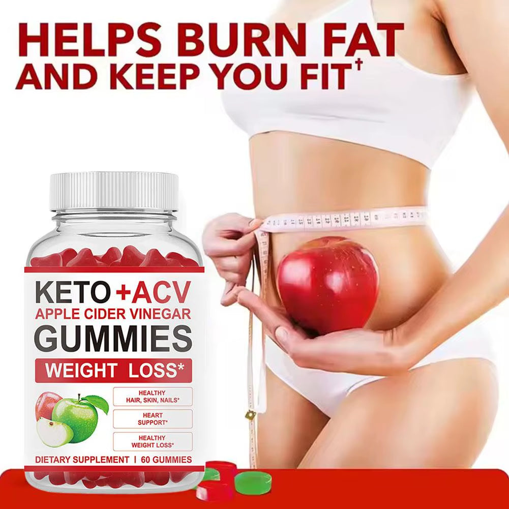 Apple Cider Vinegar Gummies Supplement┃Apple Flavor Non-Gmo Gluten Free Gummies┃Boost Metabolism & Body Shaping