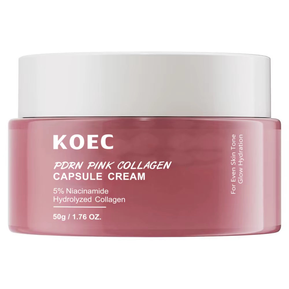  Pink Collagen Capsule Cream┃Anti-Wrinkle┃Hydrating┃Glowing┃Increase Elasticity 5%┃Niacinamide Hydrolyzed Collagen.