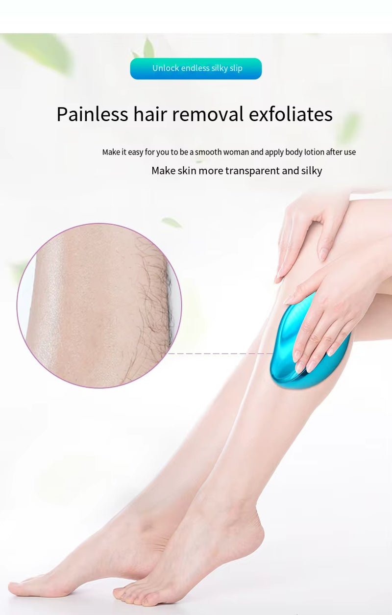 CrystalGlow™ Painless Hair Removal Eraser – Reusable Nano Glass Depilator
