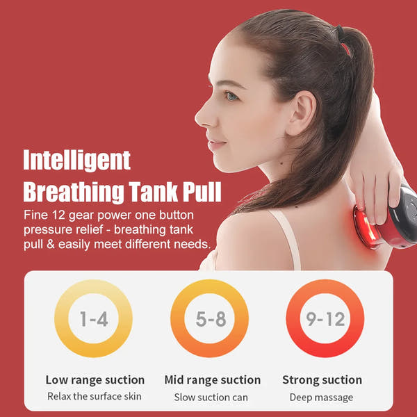 Electric Cupping Therapy Massager┃Vacuum Suction Cups┃Adjustable Cupping Guasha Massage Tool┃Muscle Stimulator
