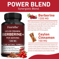 Berberine with Ceylon Cinnamon Capsules┃Supports Immune System┃Antioxidant┃Balance┃Liver Health┃Digestion