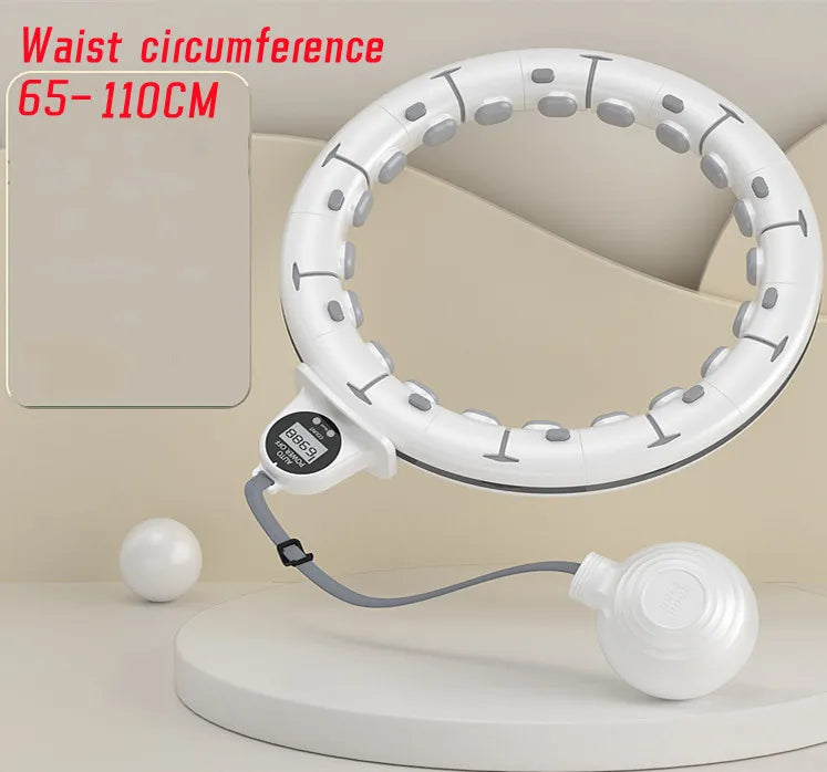 HoopSculpt Pro™ Smart Weighted Fitness Hoop – Adjustable Workout Hoop with Counter & Massage Rollers