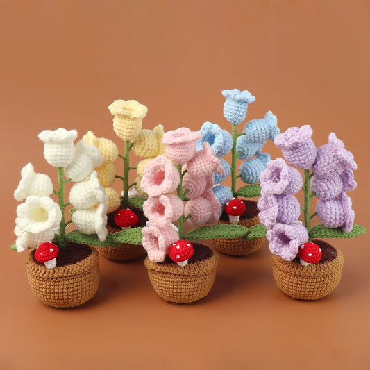 Lily of the Valley Lamp┃Crochet Artificial Flowers Cordless Table Lamp