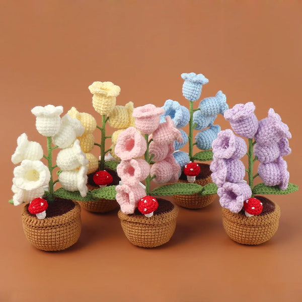 Lily of the Valley Lamp┃Crochet Artificial Flowers Cordless Table Lamp