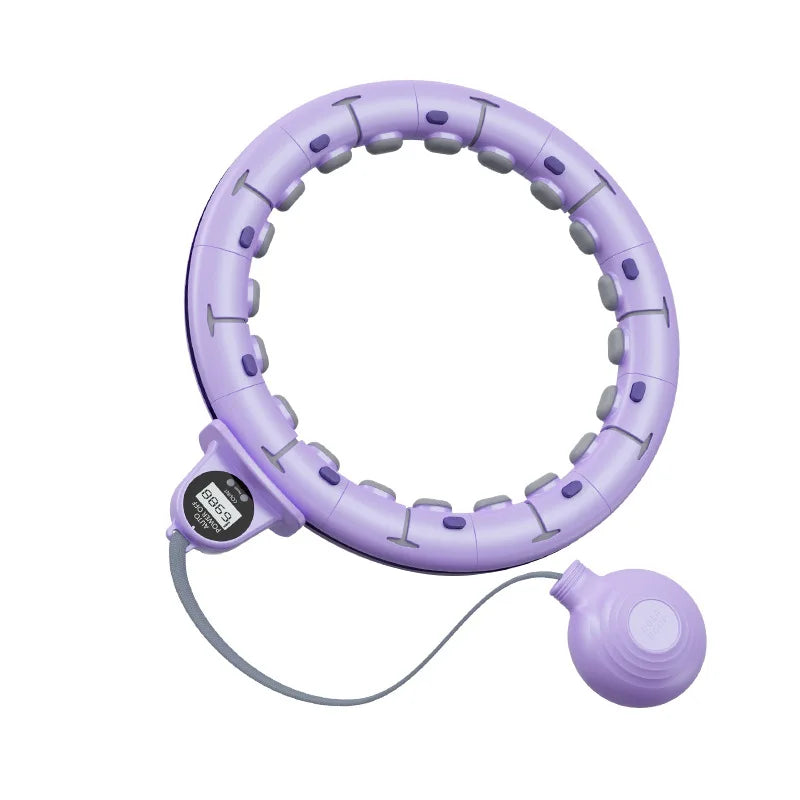 HoopSculpt Pro™ Smart Weighted Fitness Hoop – Adjustable Workout Hoop with Counter & Massage Rollers