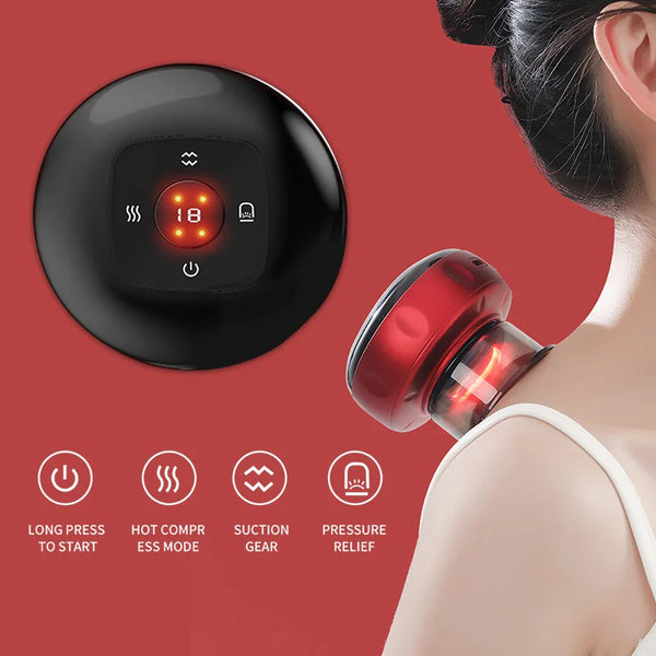 Electric Cupping Therapy Massager┃Vacuum Suction Cups┃Adjustable Cupping Guasha Massage Tool┃Muscle Stimulator