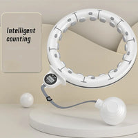 HoopSculpt Pro™ Smart Weighted Fitness Hoop – Adjustable Workout Hoop with Counter & Massage Rollers