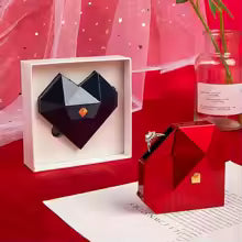Valentine's Day Heart-Shaped Auto Pop-Up Ring Box