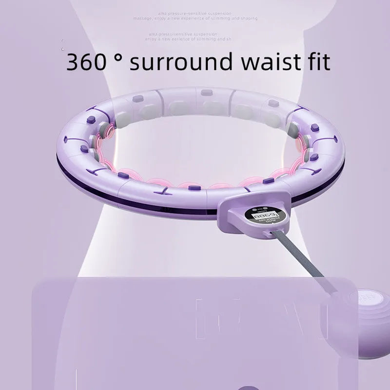 HoopSculpt Pro™ Smart Weighted Fitness Hoop – Adjustable Workout Hoop with Counter & Massage Rollers