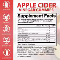 Apple Cider Vinegar Gummies Supplement┃Apple Flavor Non-Gmo Gluten Free Gummies┃Boost Metabolism & Body Shaping