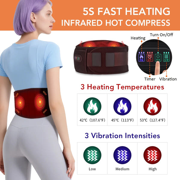 ThermaCore™ Red Light Therapy Heating Waist Massager & Lumbar Support Belt