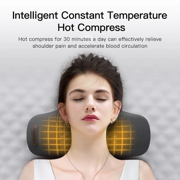 Electric Neck Massage Pillow Heating Vibration Neck Massager Back Cervical Traction Relax Sleeping Memory Foam Spine Support